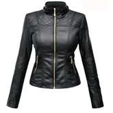 Women Black Leather Moto Jacket